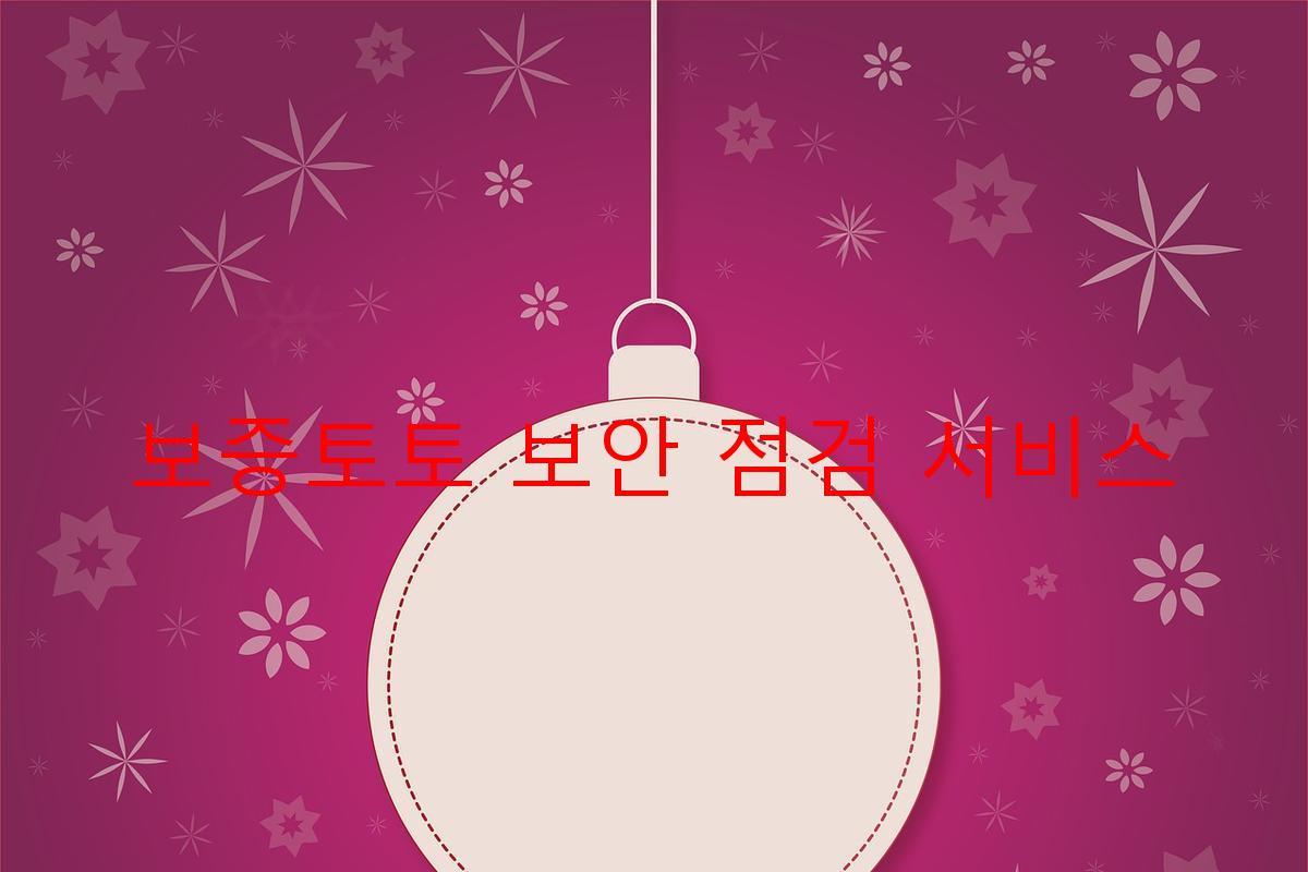 보증토토 보안 점검 서비스