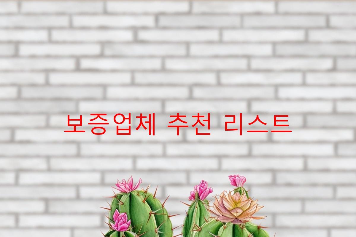 보증업체 추천 리스트