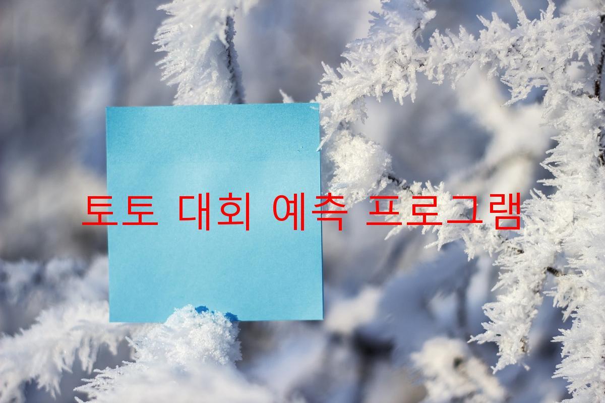 토토 대회 예측 프로그램