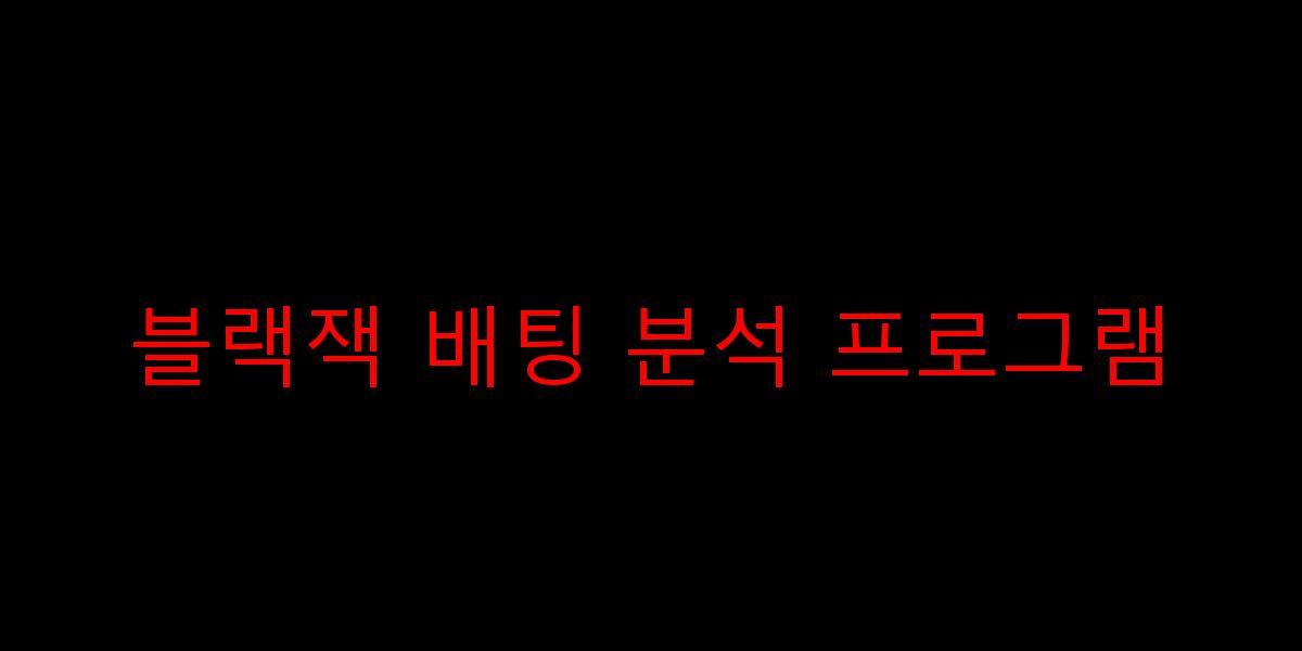 블랙잭 배팅 분석 프로그램