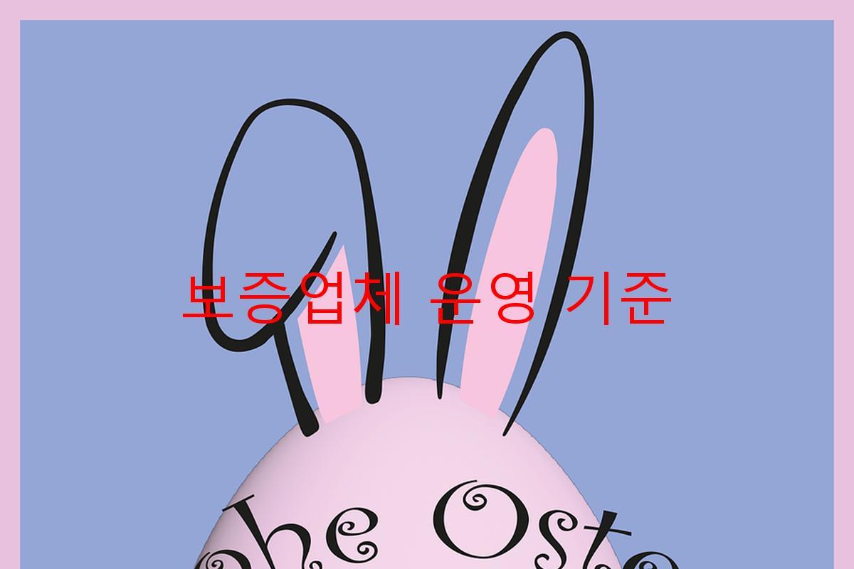 보증업체 운영 기준