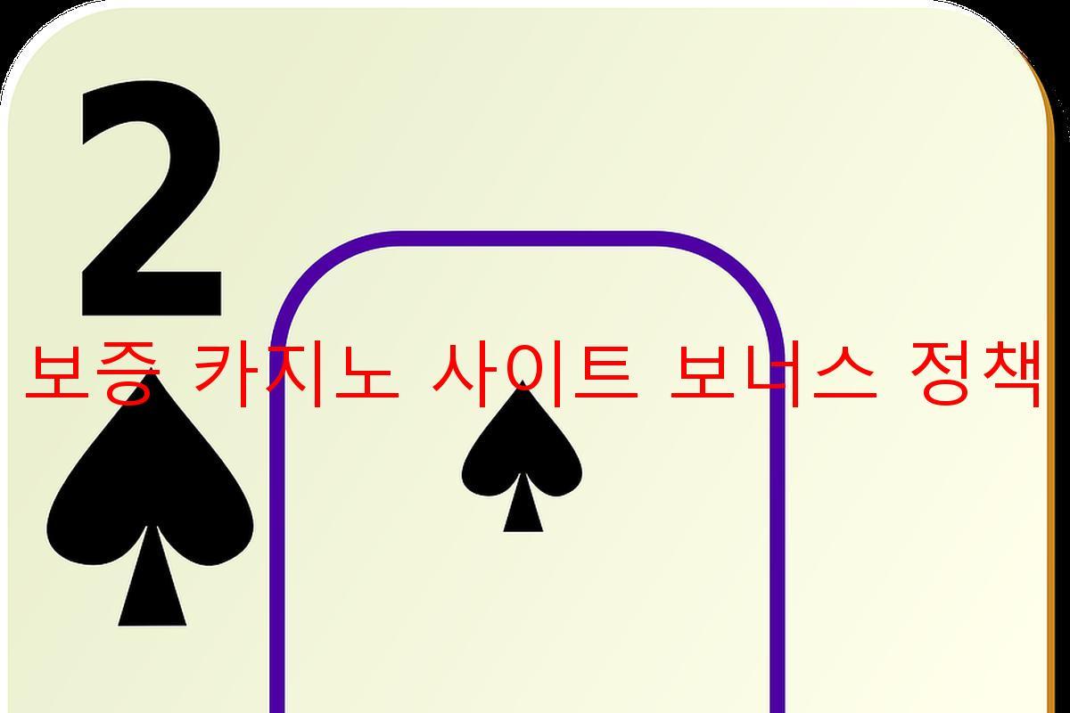 보증 카지노 사이트 보너스 정책