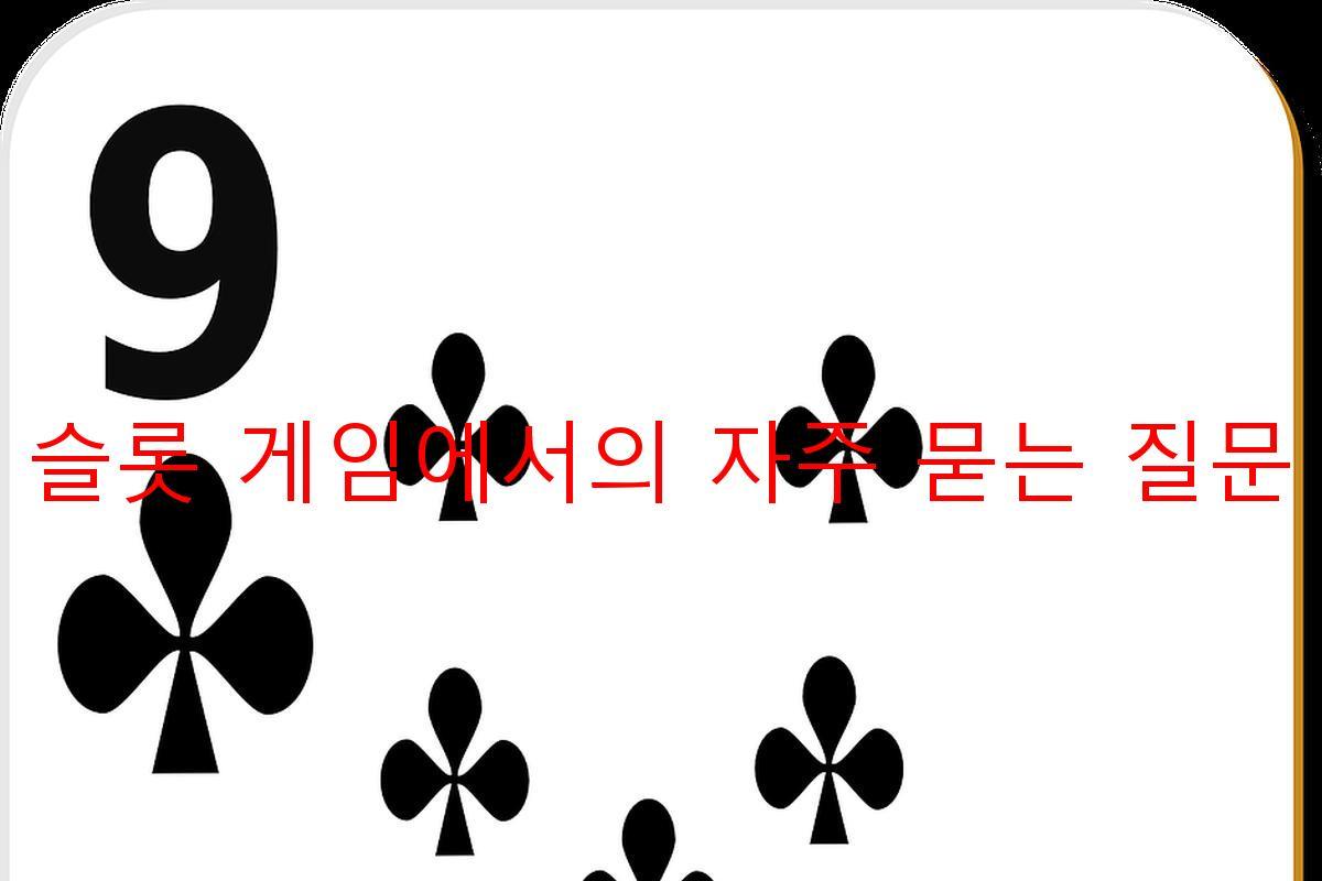 슬롯 게임에서의 자주 묻는 질문