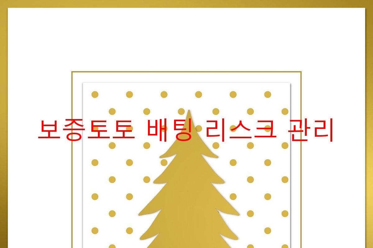 보증토토 배팅 리스크 관리