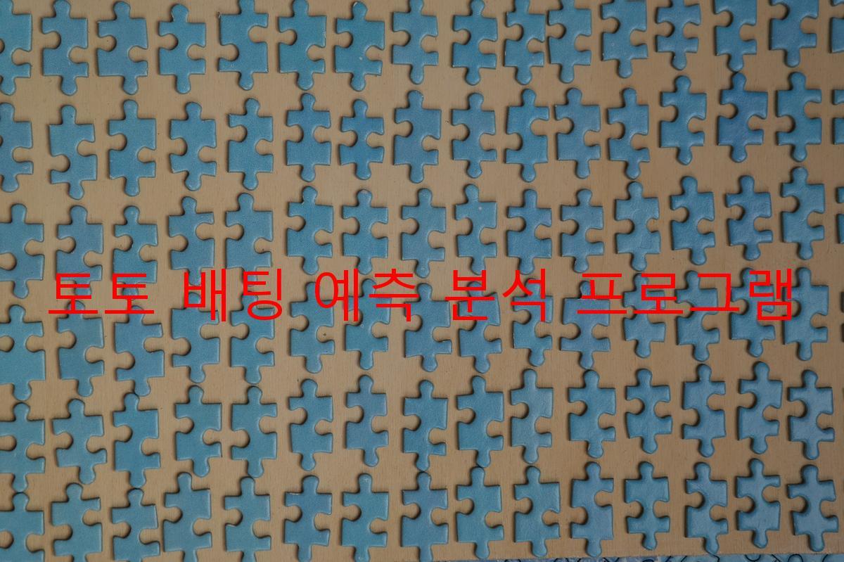 토토 배팅 예측 분석 프로그램