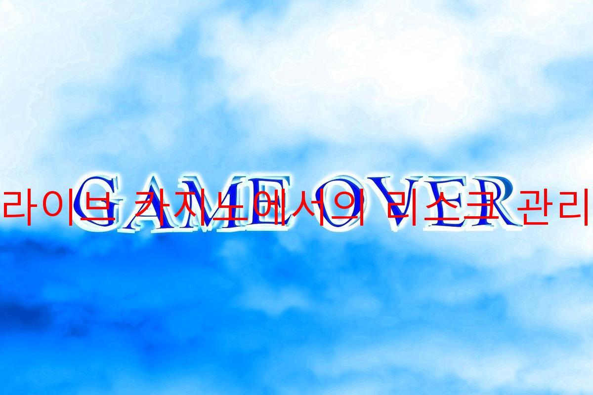 라이브 카지노에서의 리스크 관리