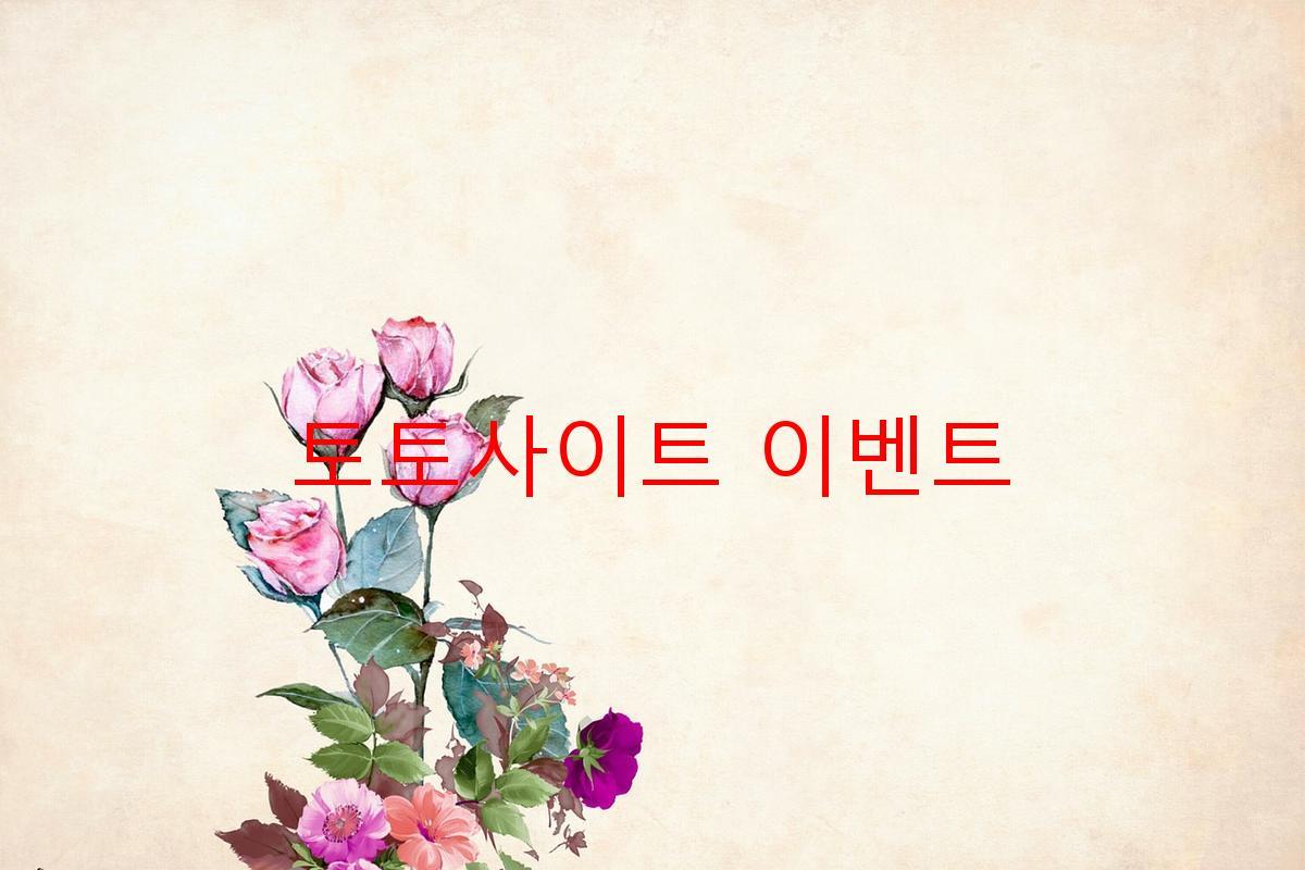 토토사이트 이벤트