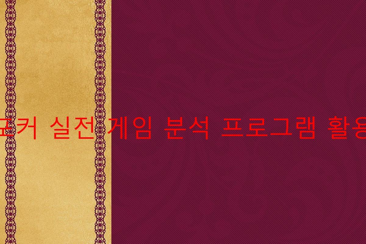 포커 실전 게임 분석 프로그램 활용