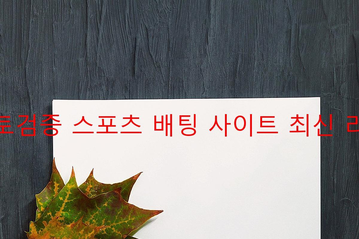 토토검증 스포츠 배팅 사이트 최신 리뷰