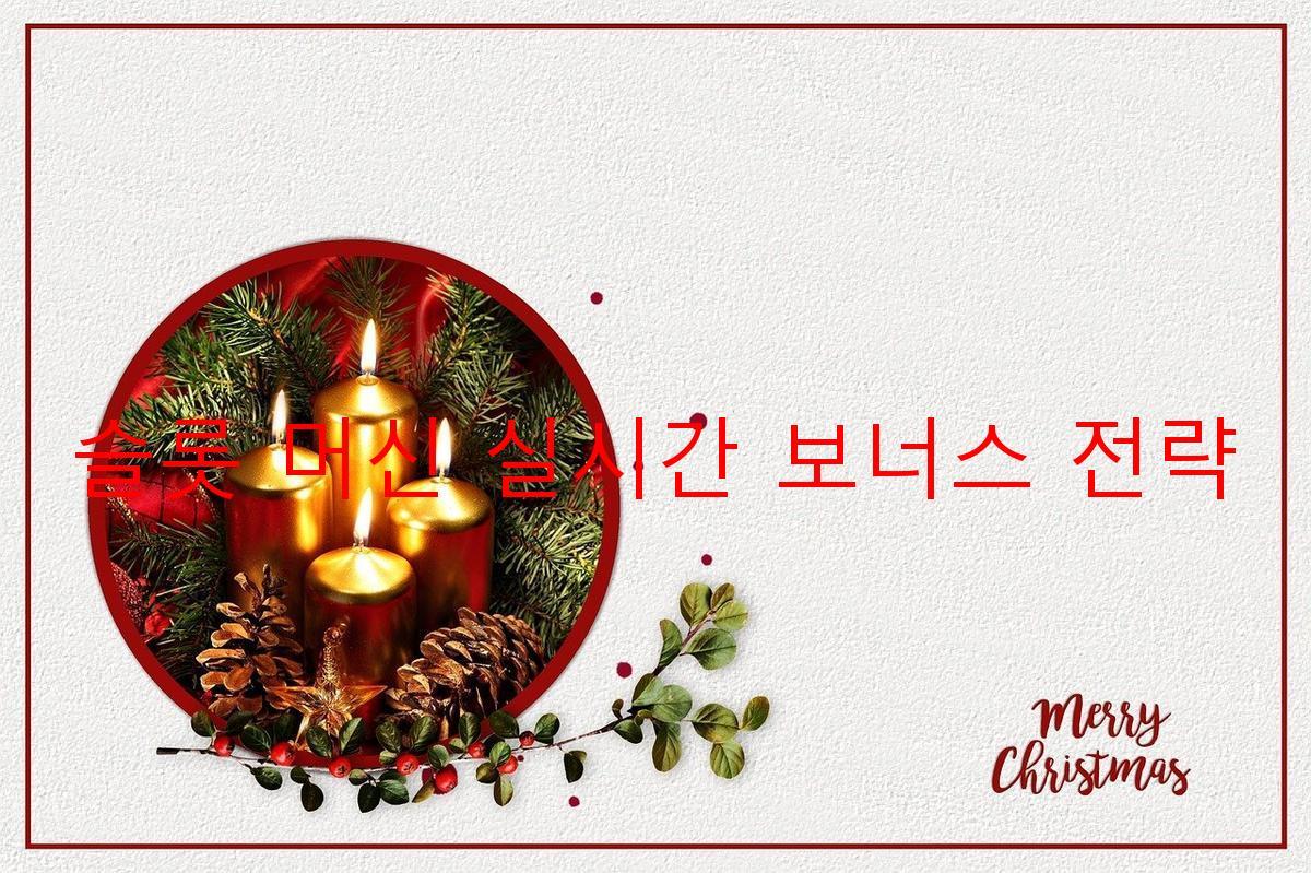 슬롯 머신 실시간 보너스 전략