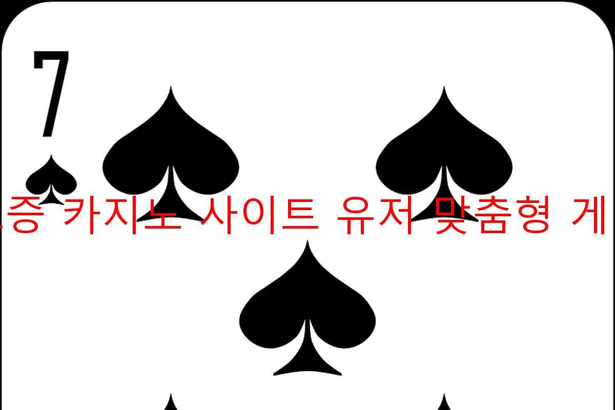 보증 카지노 사이트 유저 맞춤형 게임