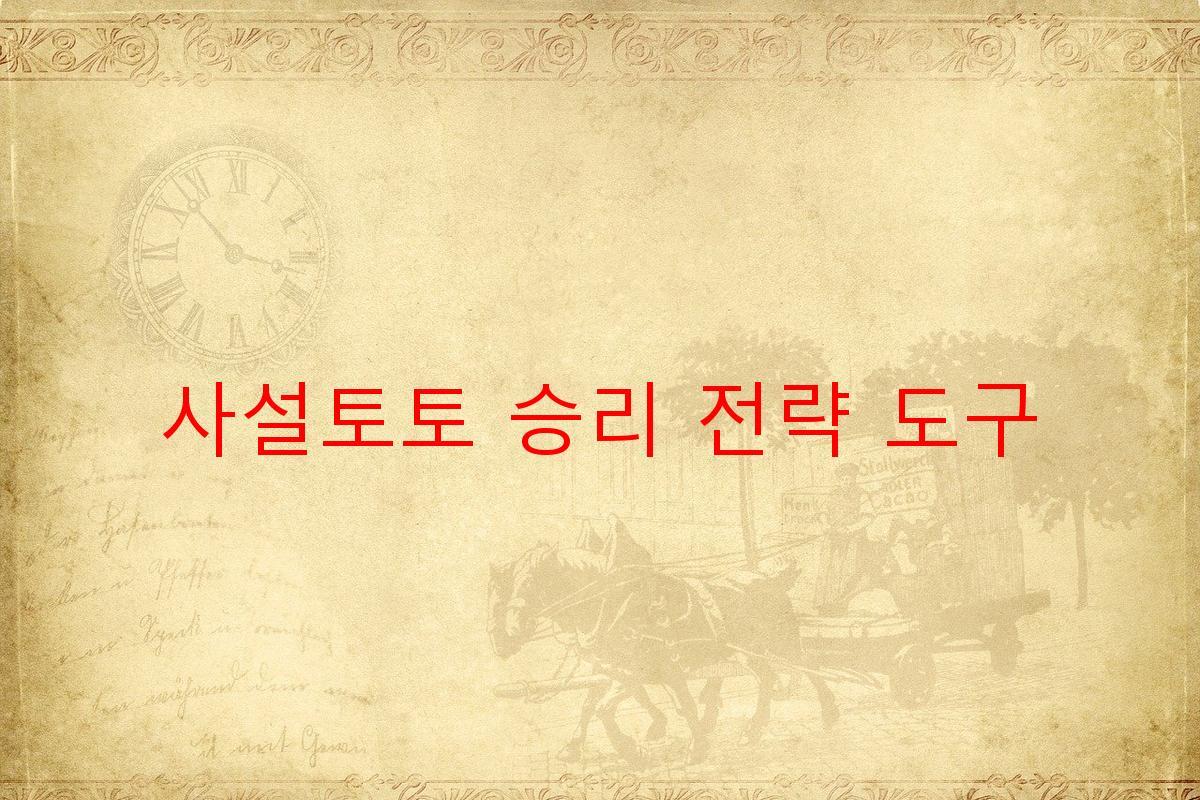 사설토토 승리 전략 도구